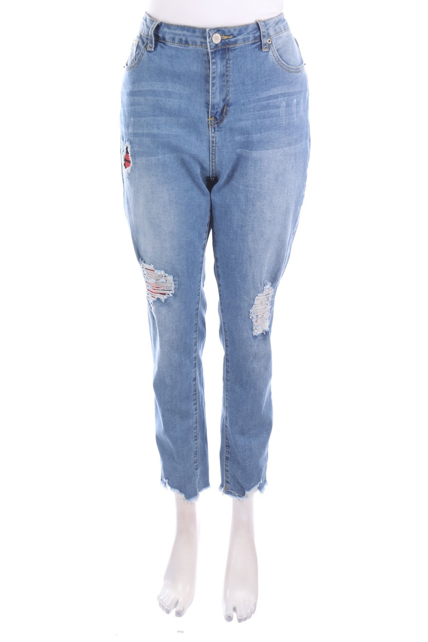 Ohne Label - Used Look Skinny-Jeans - L