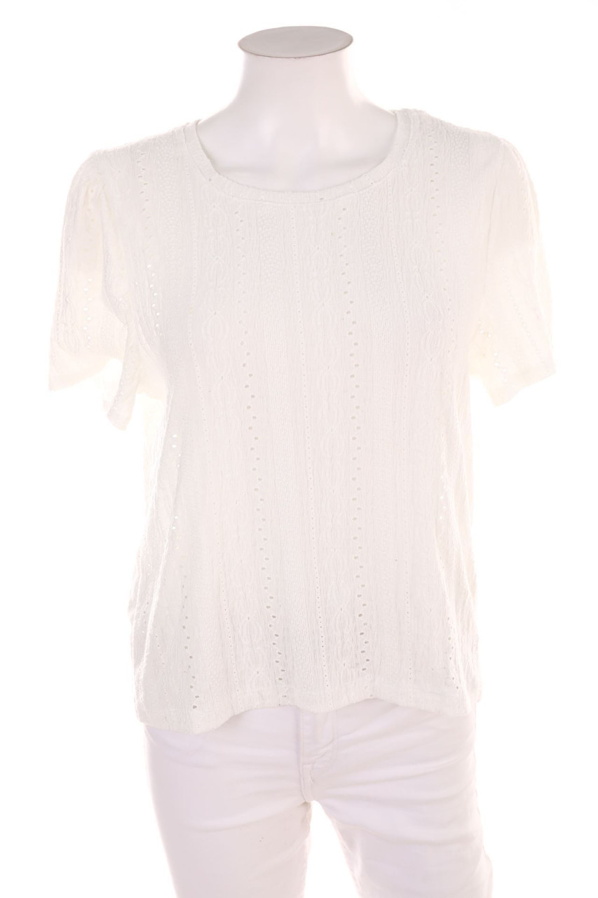 ONE MORE STORY - Kurzarm-Shirt aus Lochspitze - D 40