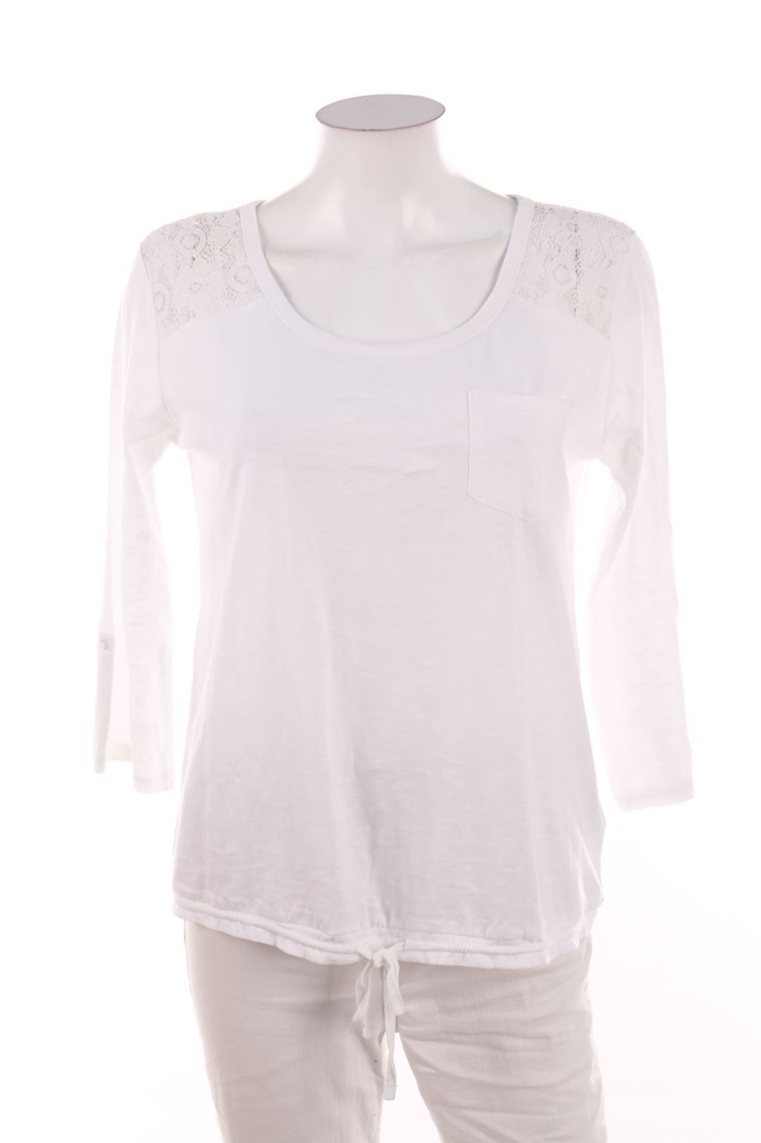 No Label - 3/4-Sleeve Shirt with Lace Insert - D 40