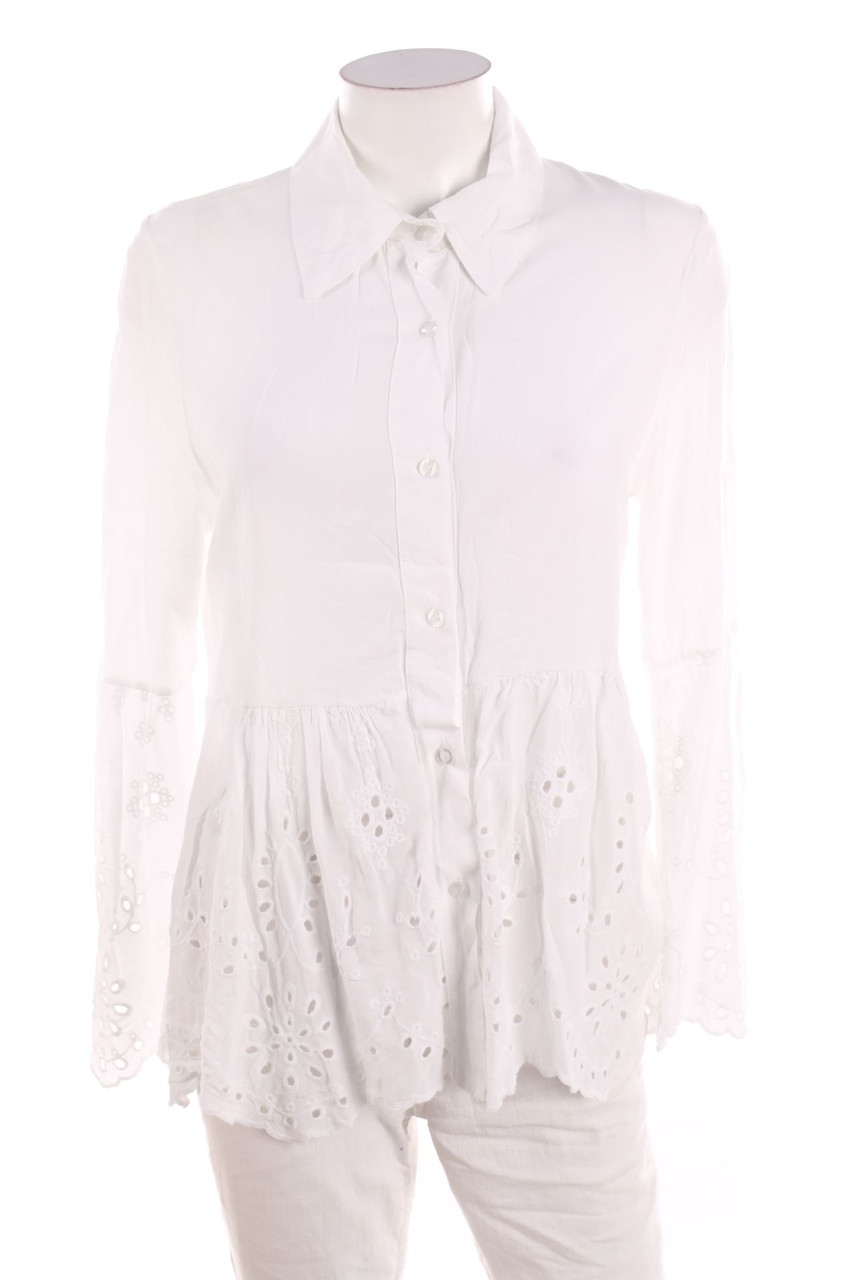 No Label - Shirt Blouse with Eyelet Lace - D 40