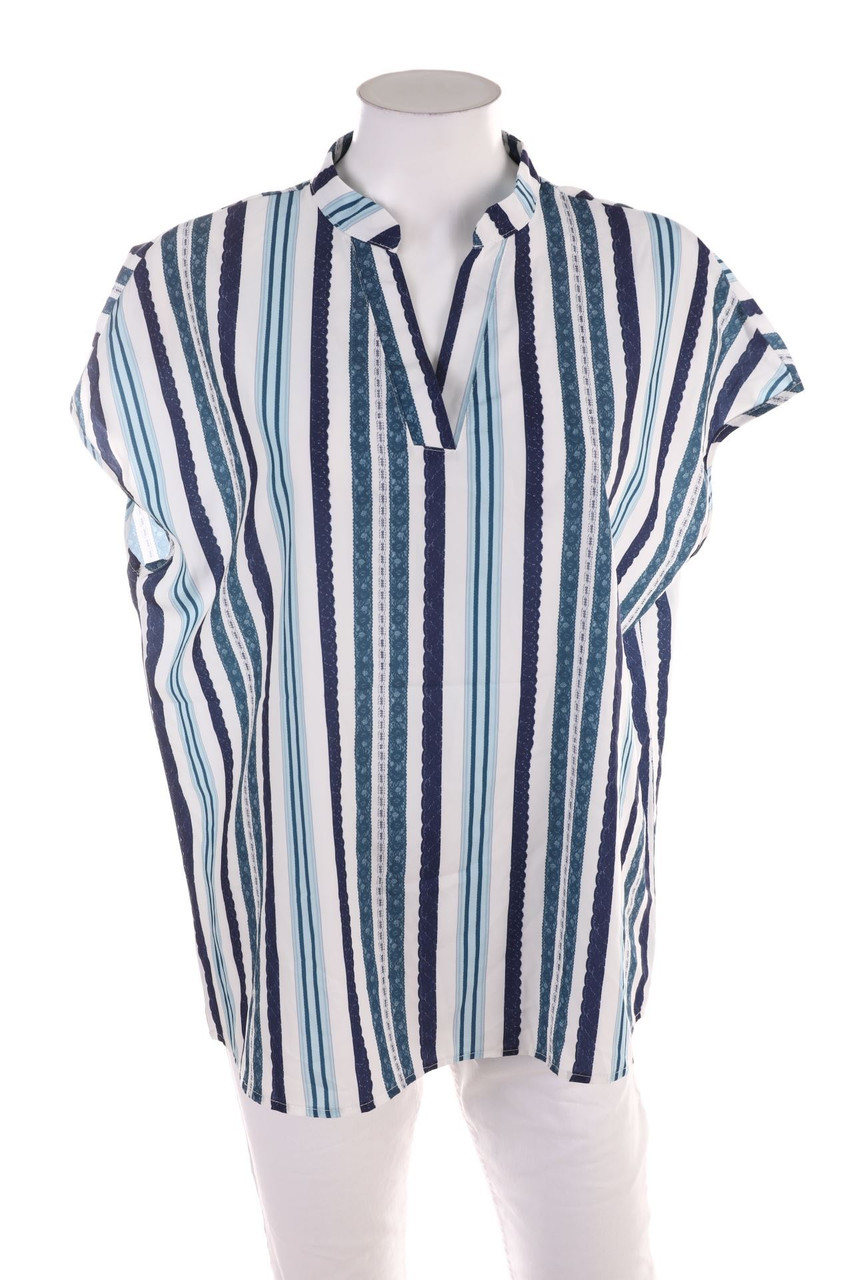 No Label - Shortsleeve Blouse with Stripes - D 44