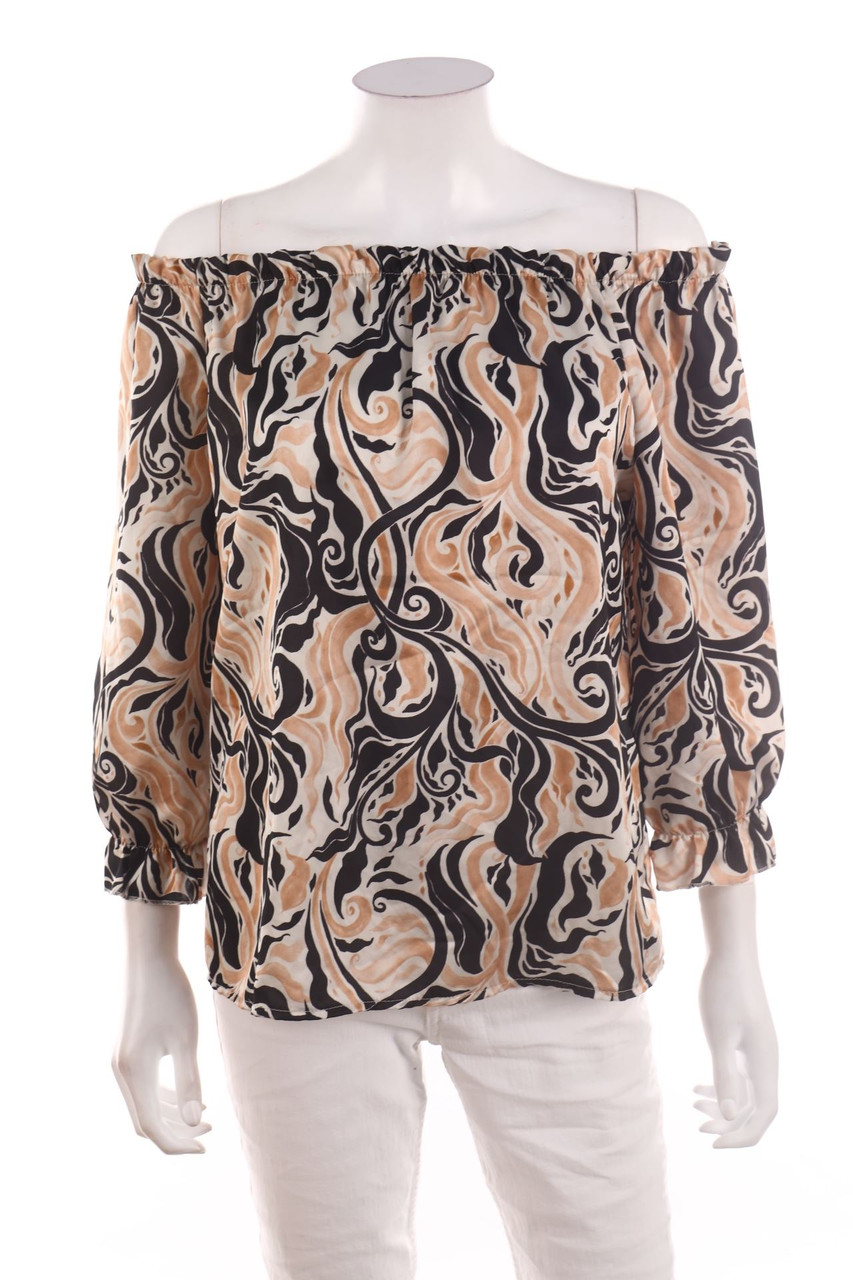 SECONDHAND - Satin Off-the-shoulder blouse with 3/4-Sleeves - D 42