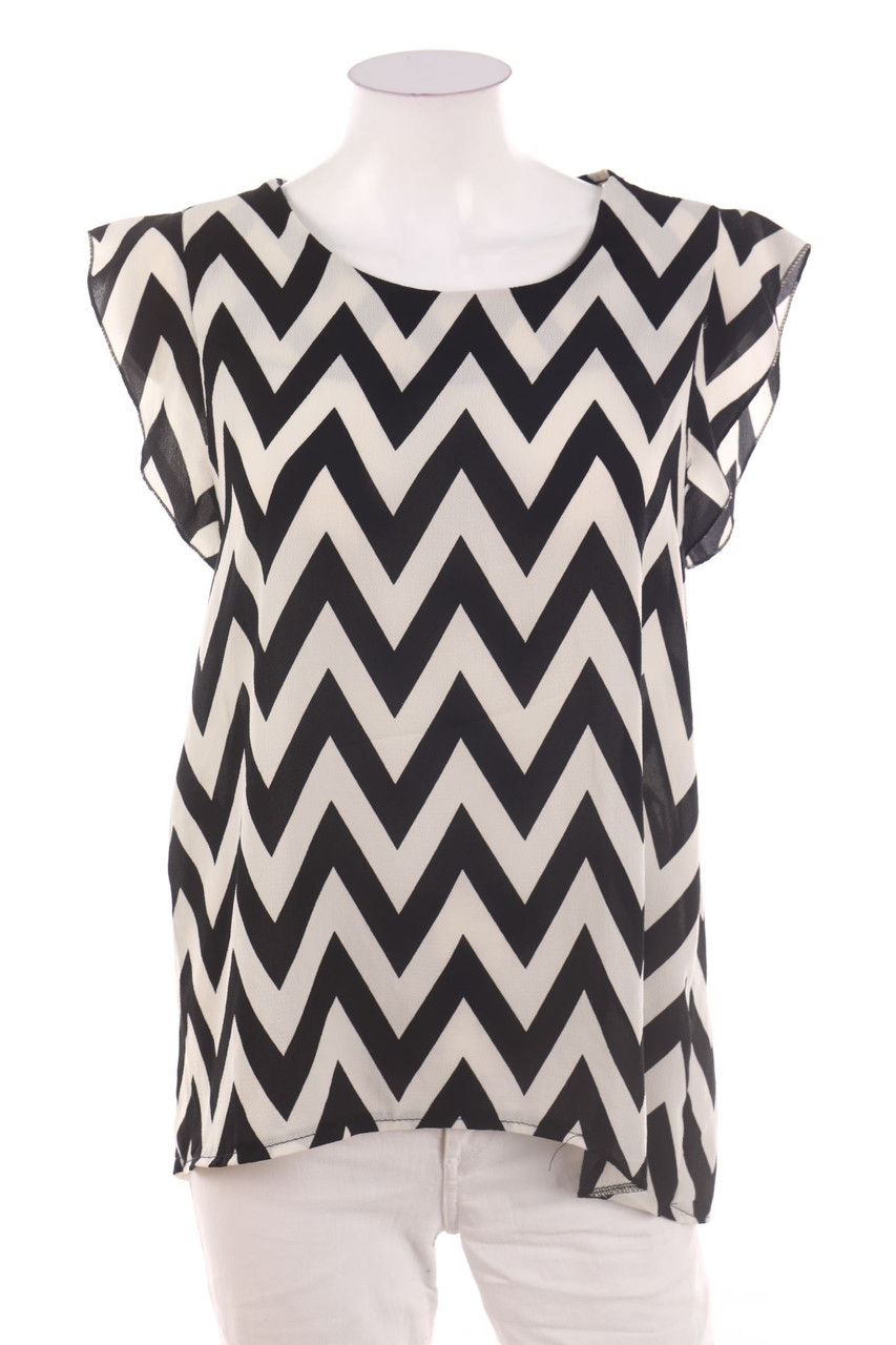 SECONDHAND - Blouse Top with Zig Zag Pattern - D 38-40