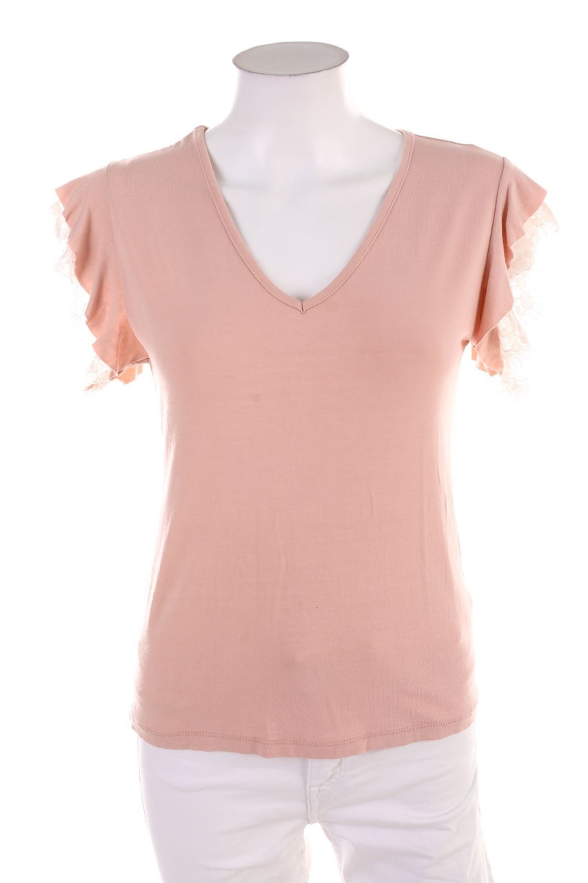 No Label - Shortsleeve-Shirt with Lace - D 36