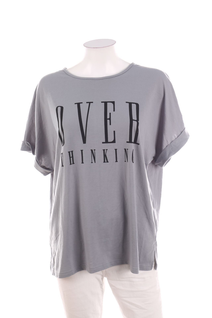 No Label - Shortsleeve-Shirt with Statement Print - D 46