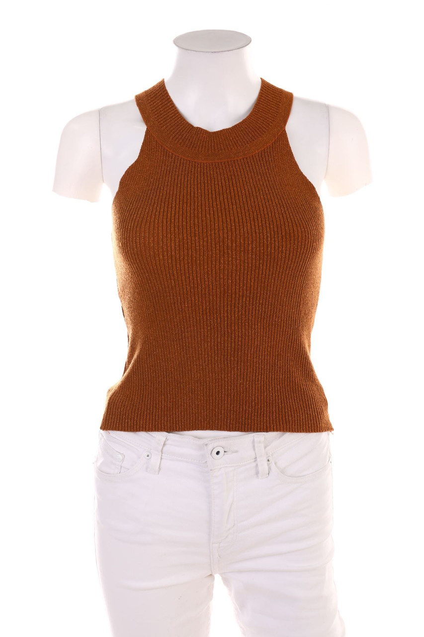 No Label - Knitted Top With Crewneck - M