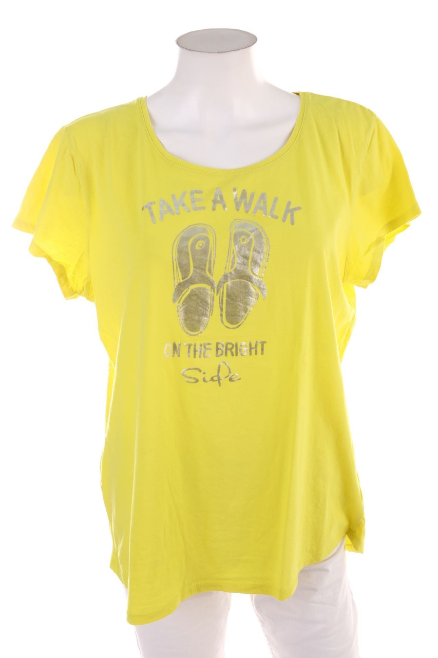 No Label - Shortsleeve-Shirt with Statement Print - D 44-46