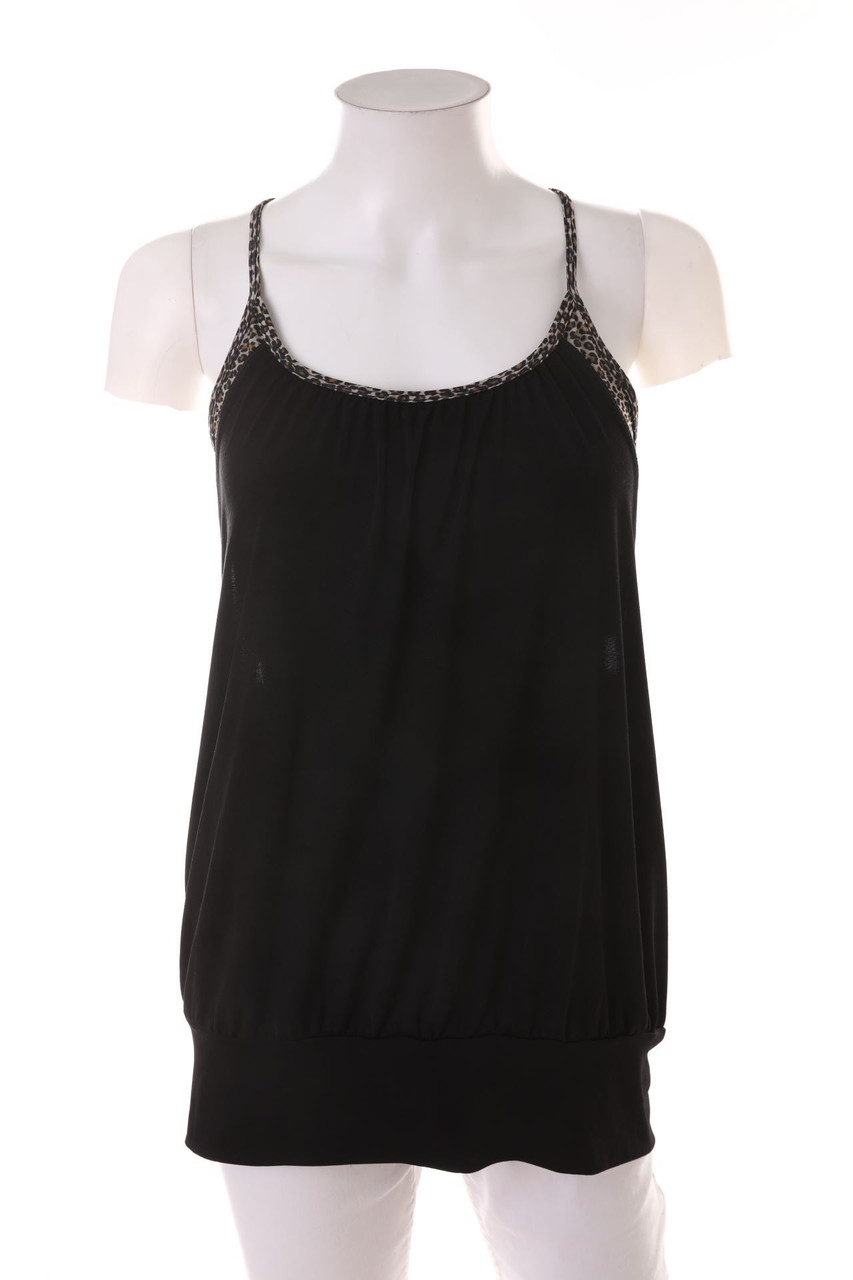 No Label - Racerback Top, Layer Look with Leo Print - D 32