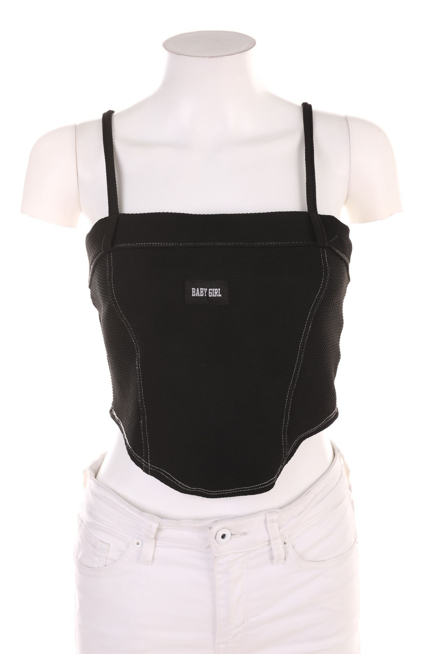 SHEIN - Crop-Top with Statement Print - L