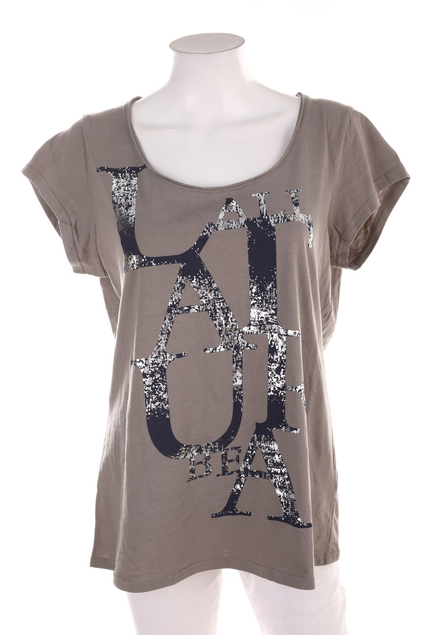 Laura Torelli - Shortsleeve-Shirt with Statement Print - L