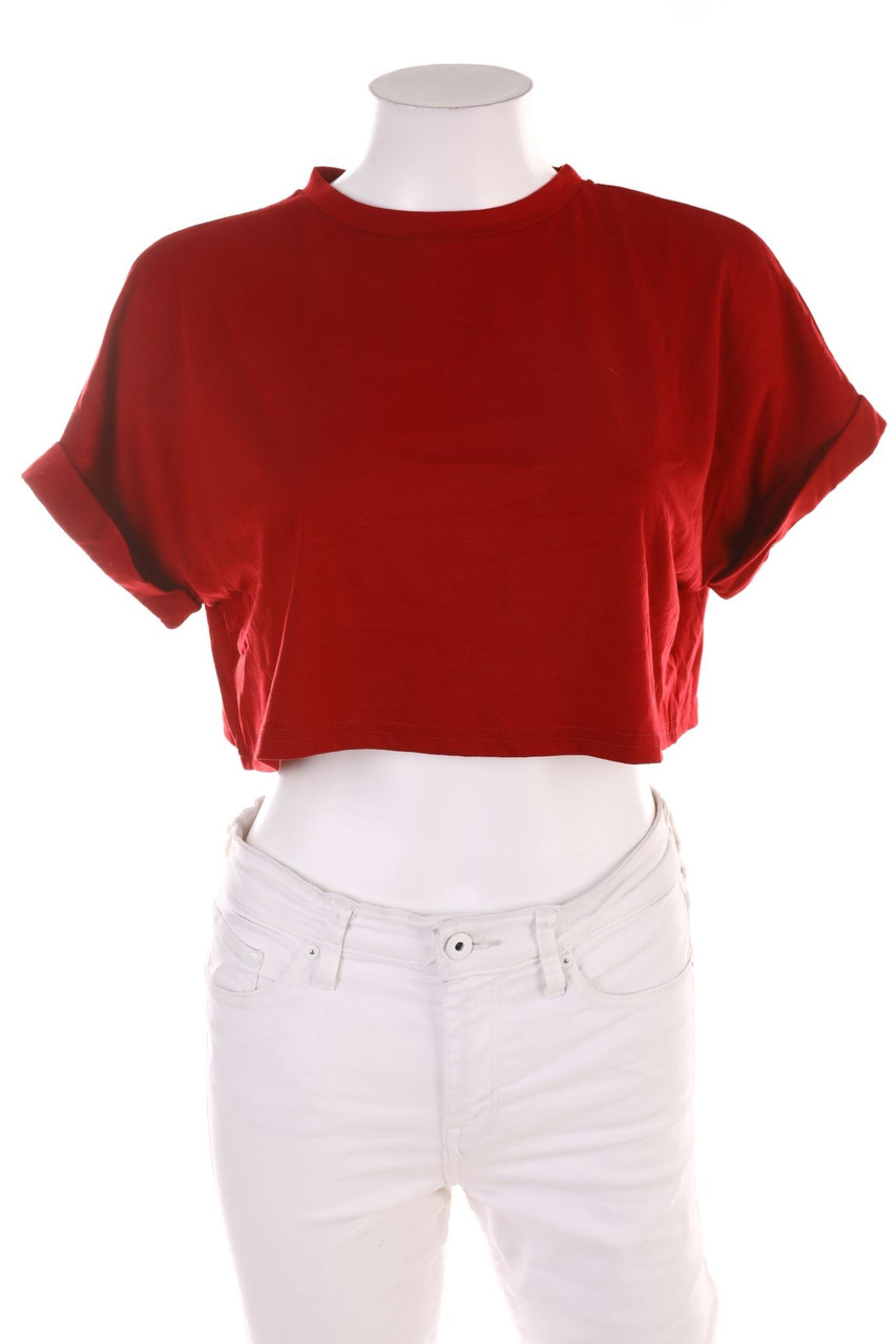 SECONDHAND - Basic-Cropped-Shirt with Overcut Shoulder - XS