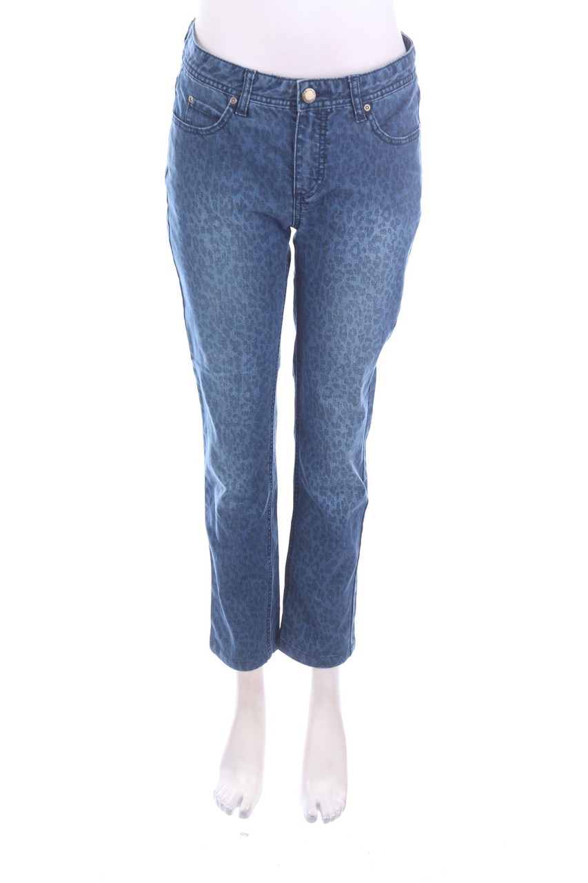 woman by Tchibo - Straight Cut Jeans mit Leo-Print - M