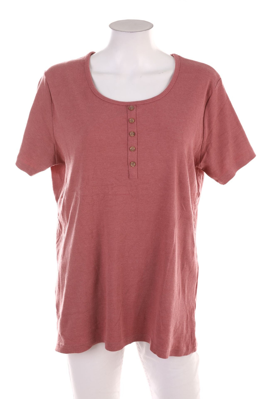 Janina - Kurzarm-Shirt mit Schmuck-Knöpfen - 3XL