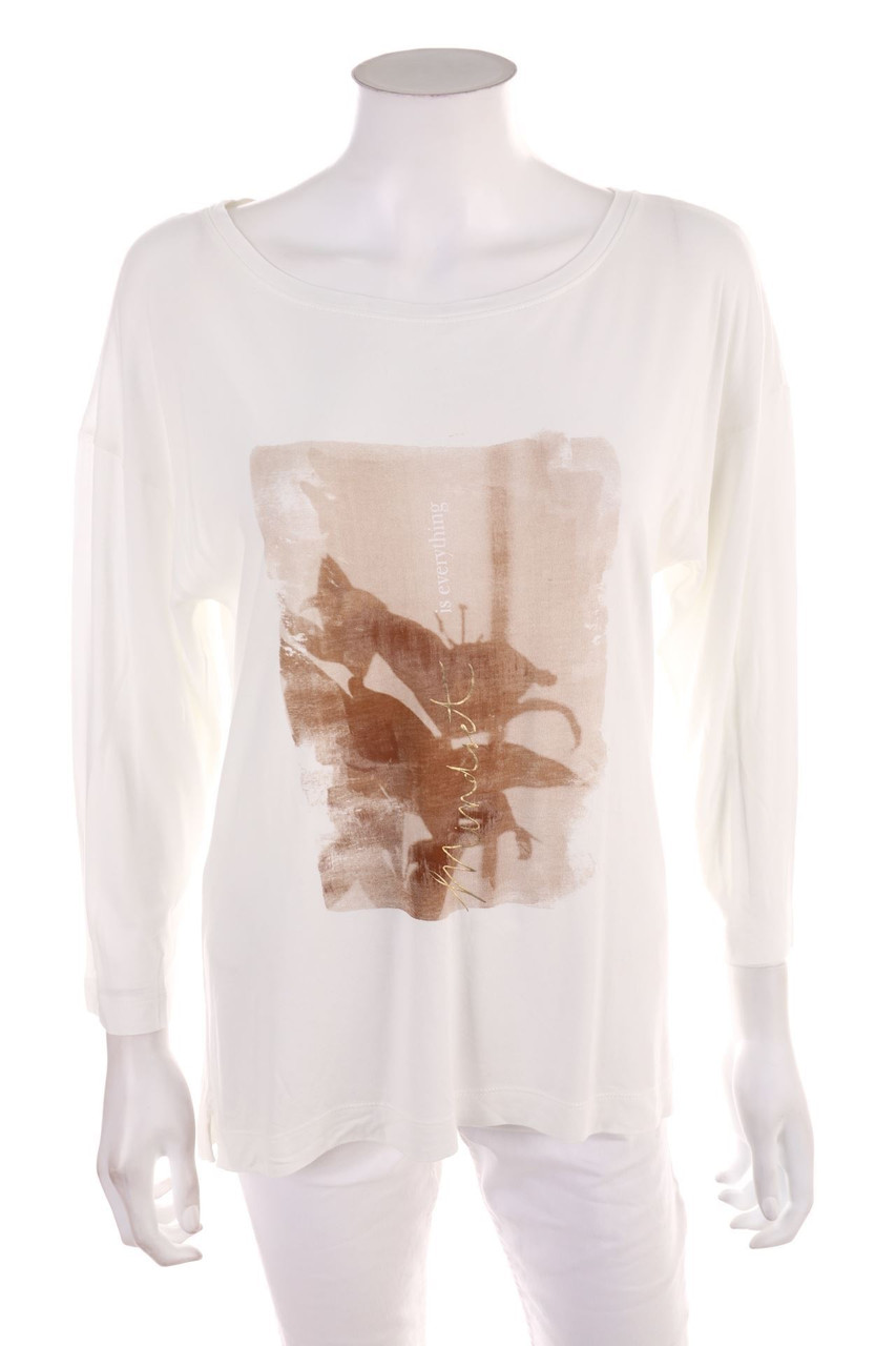 No Label - 3/4-Sleeve Shirt with Statement Print - D 42