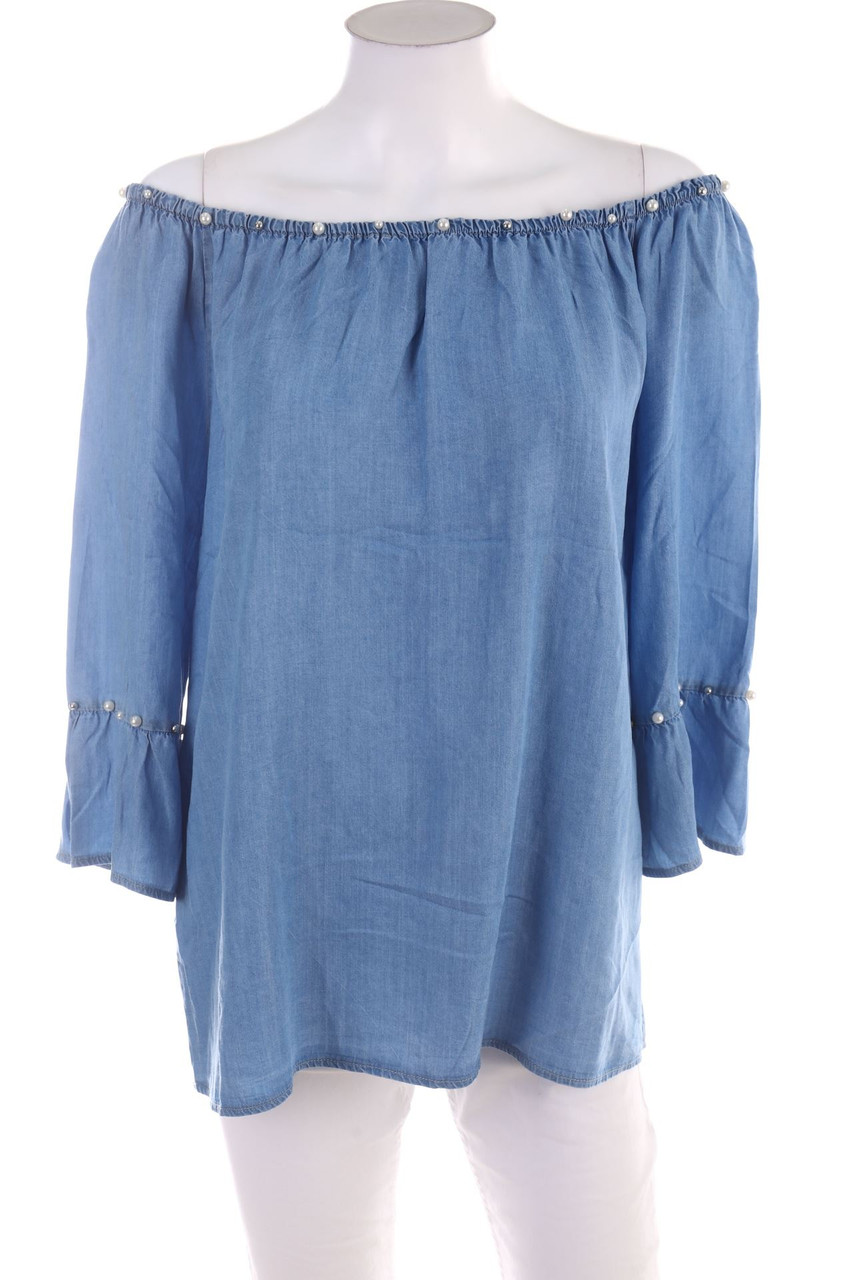 No Label - Denim-Blouse with 3/4 Sleeve - D 46-48