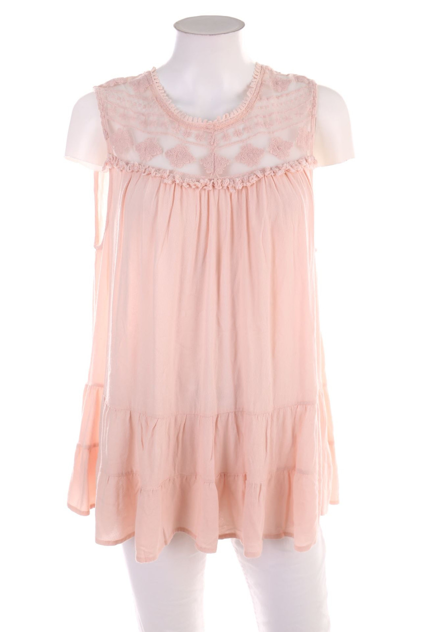 No Label - Volants-Blouse Top with Lace - D 44