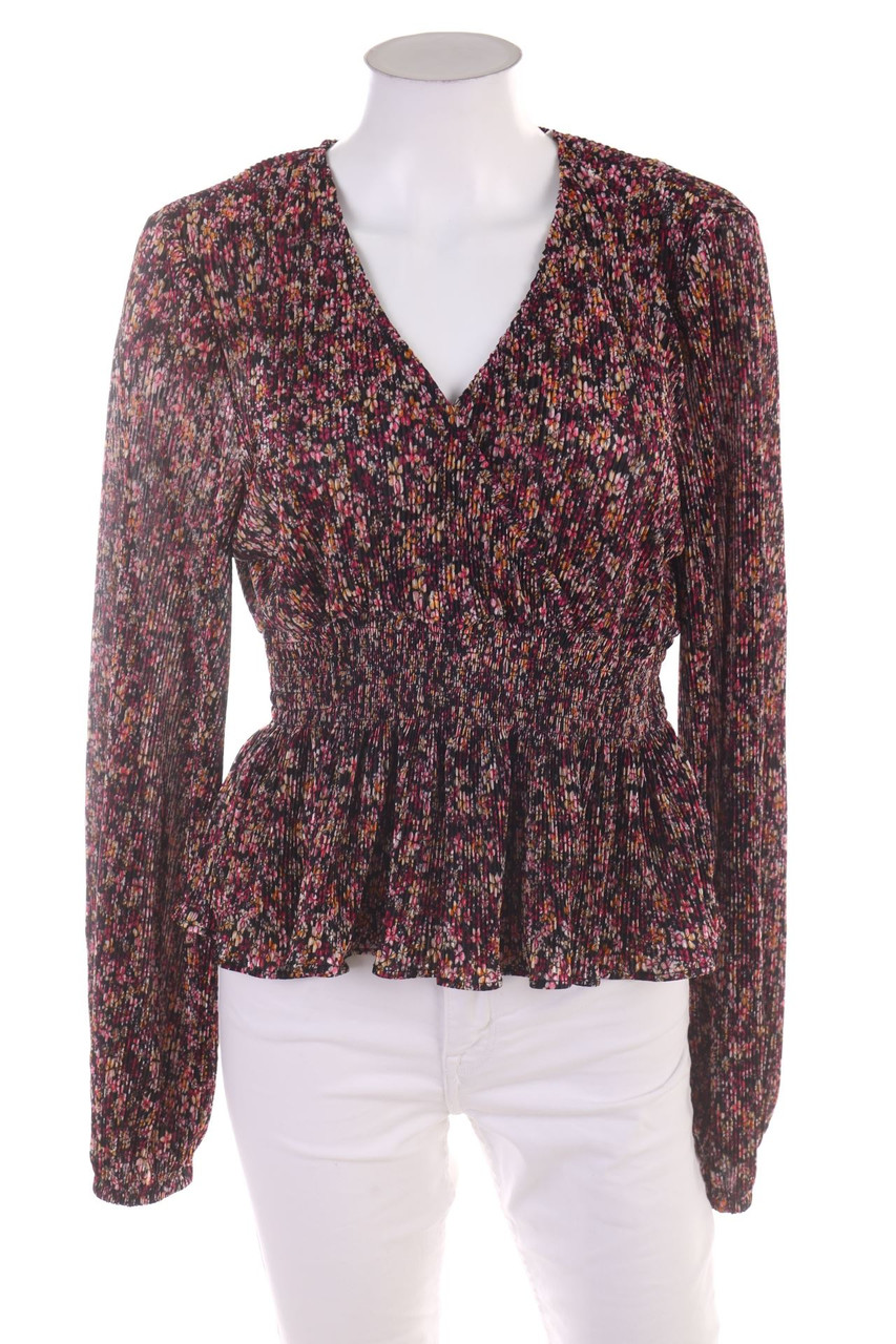 No Label - Plissé-Blouse with Flower Print - D 42