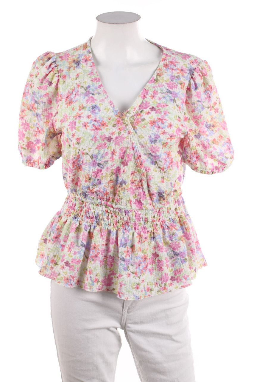 No Label - Shortsleeve Blouse with Flower Print - D 36-38