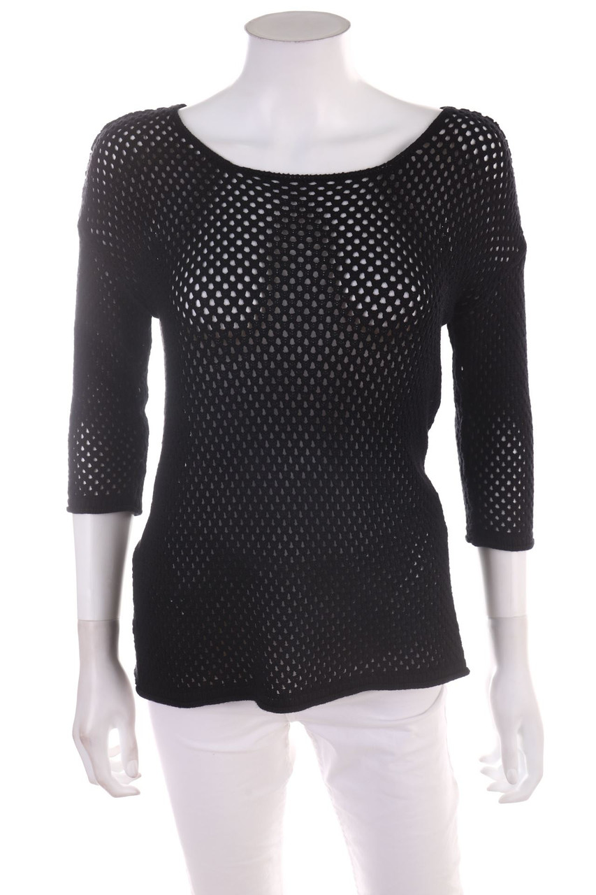 Ohne Label - Strick-Pullover aus Lochstrick - D 40