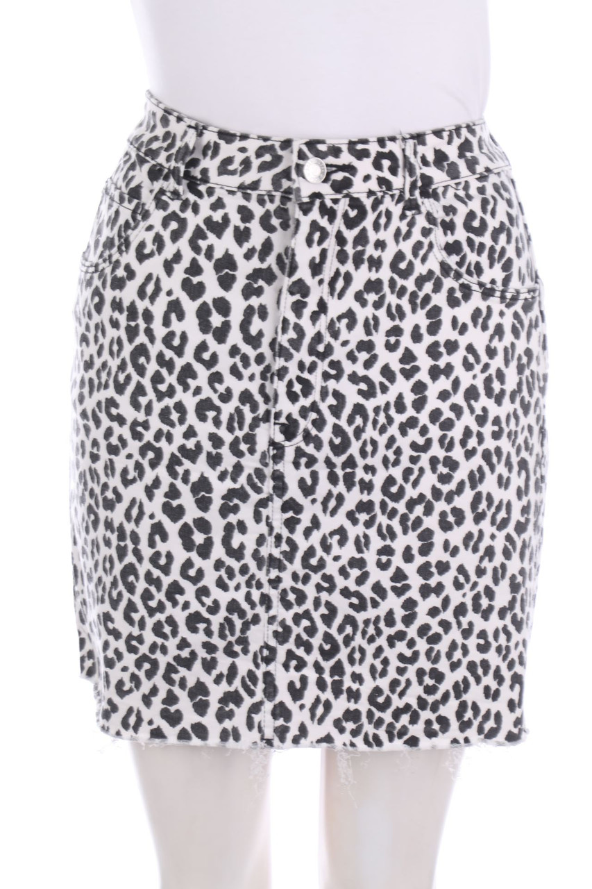 H&M - Mini-Jeansrock mit Animal-Print - L