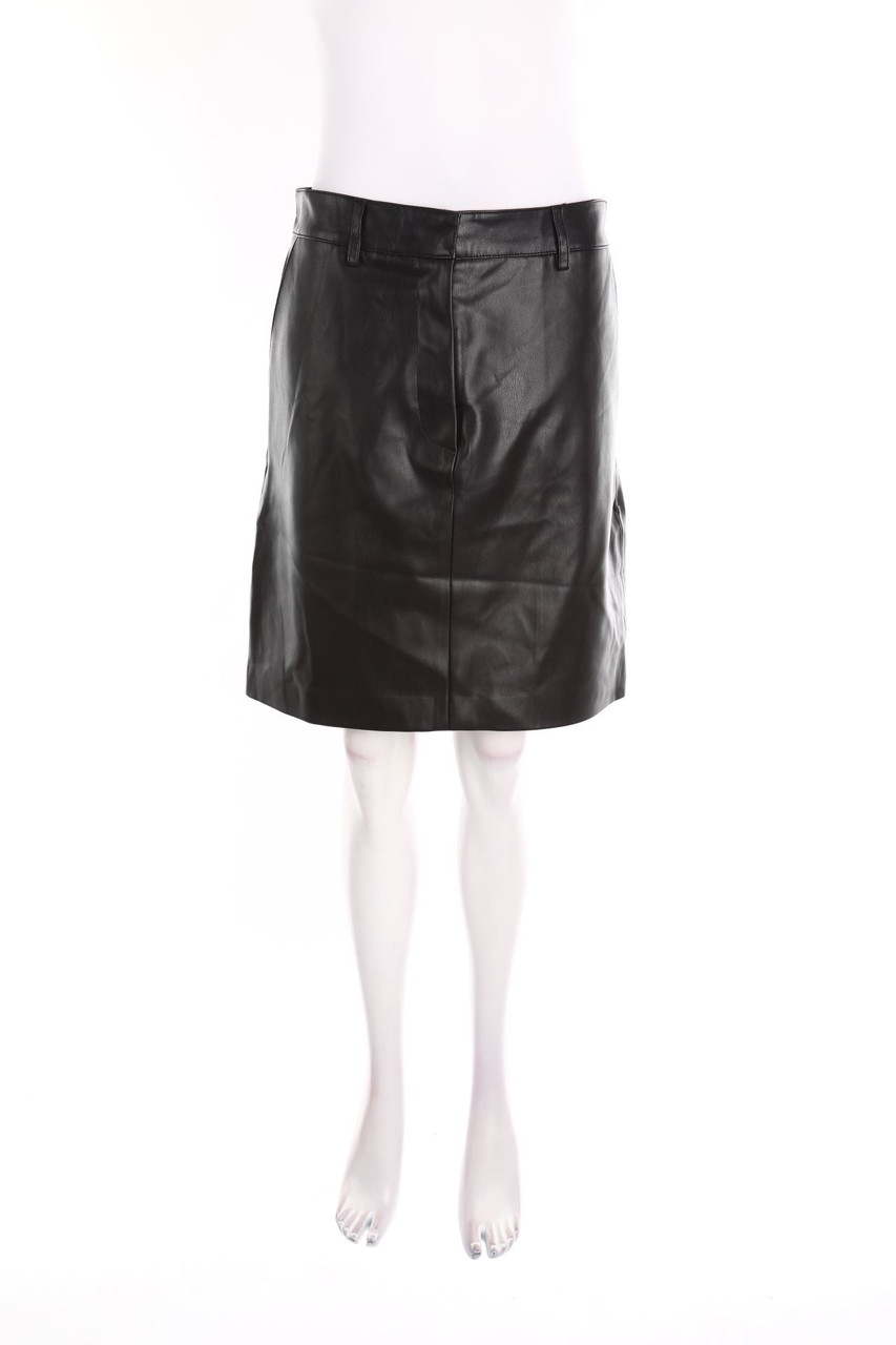 MANGO - Faux Leather Skirt - L