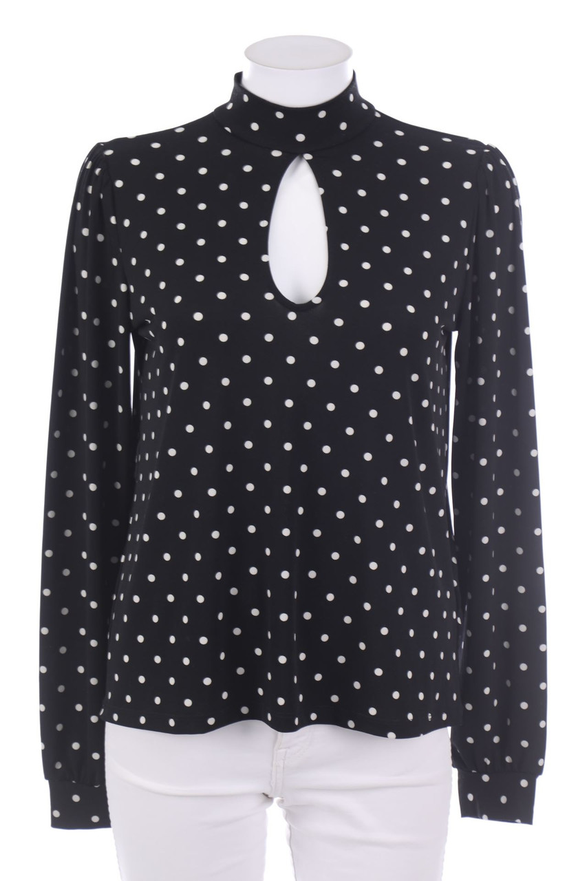AMISU - Longsleeve-Shirt mit Pünktchen - XS