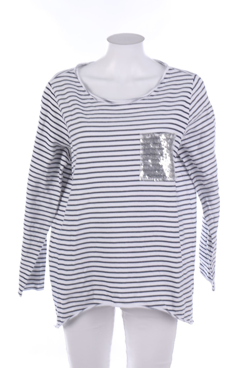 GINA BENOTTI - Stripe Longsleeve-Shirt with Sequins - L