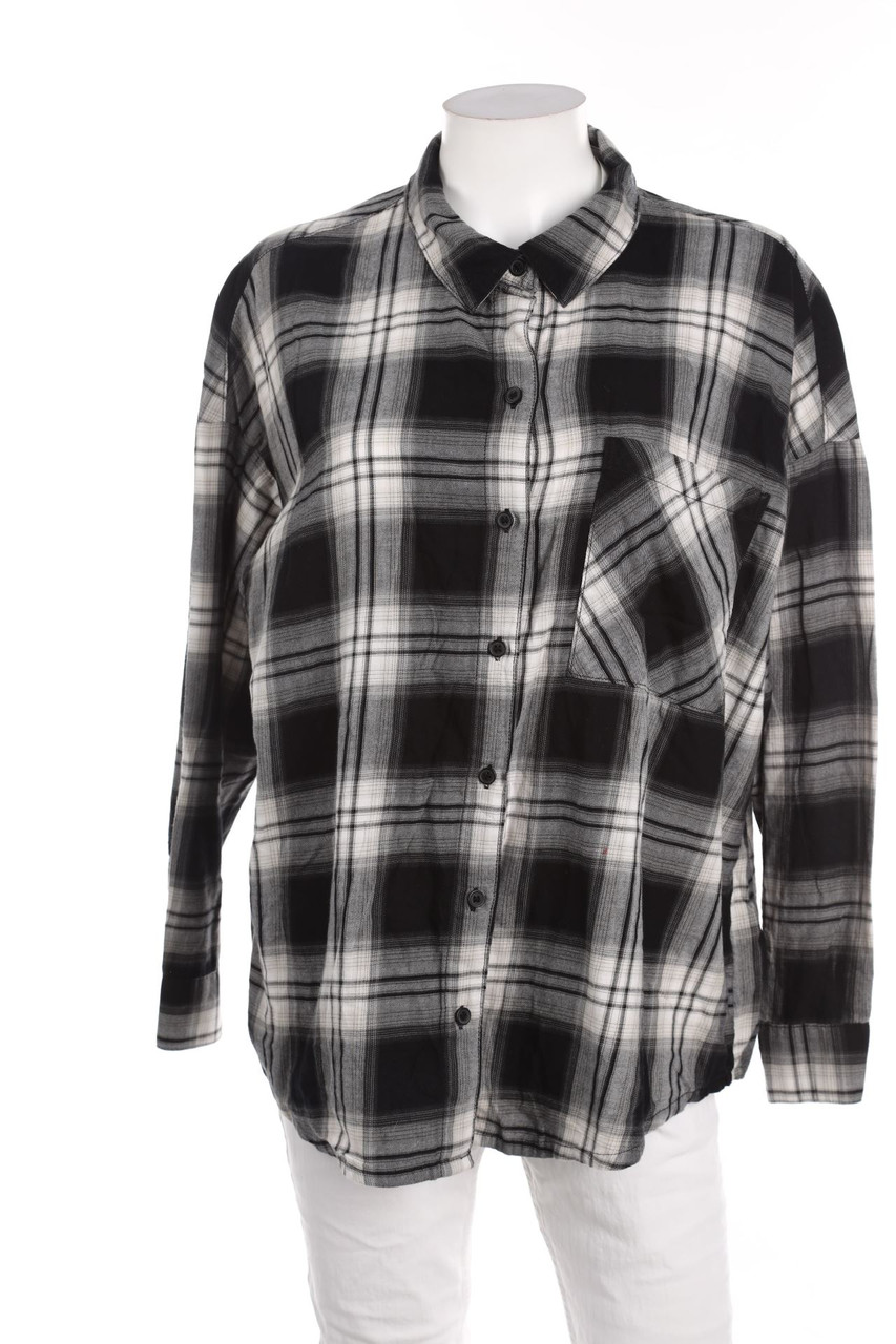 H&M - Checked Shirt Blouse, Cotton - M