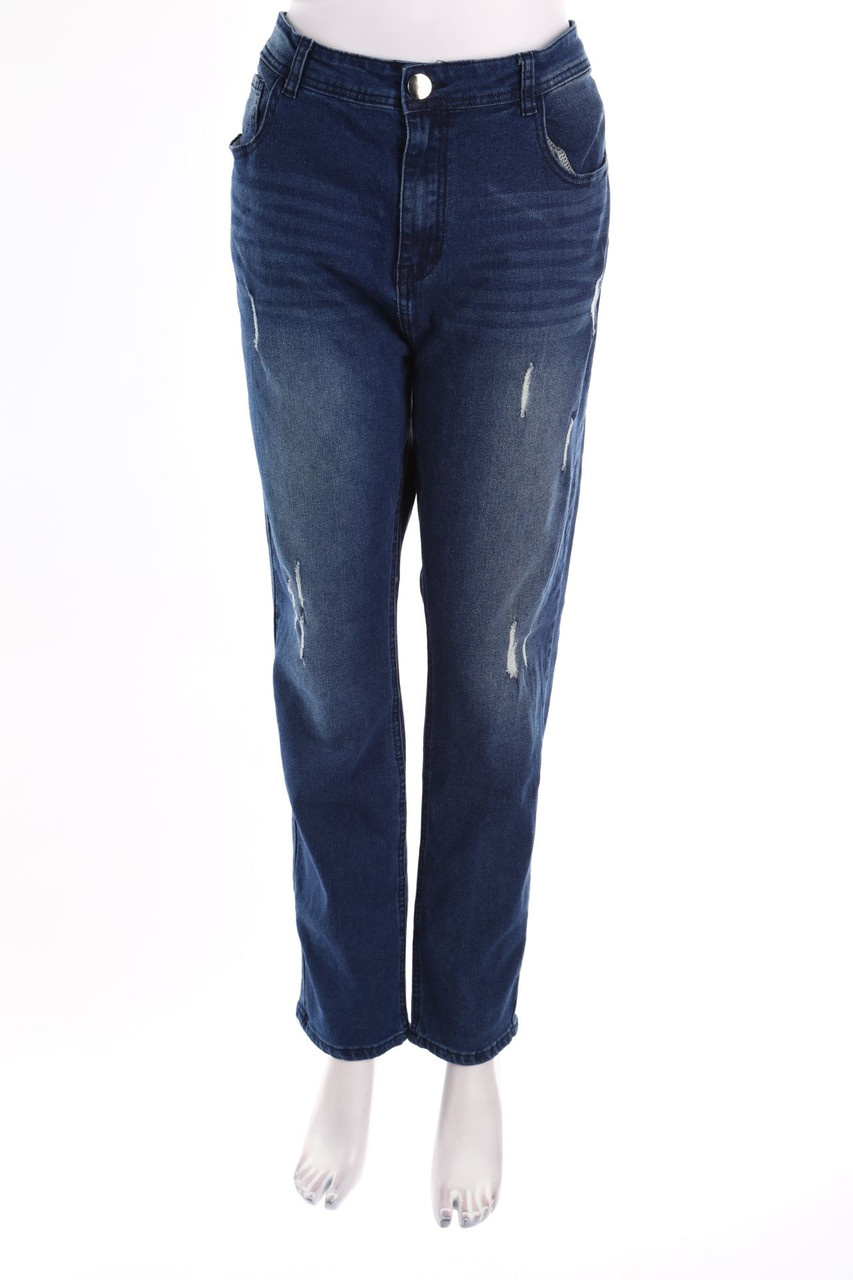 No Label - straight cut used look jeans - XL