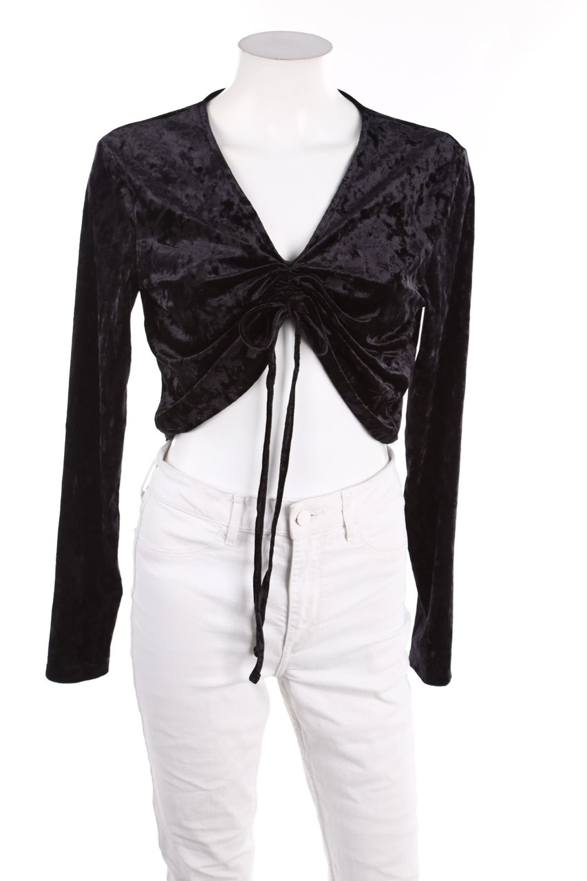 H&M DIVIDED - Cropped-Shirt aus Samt - L