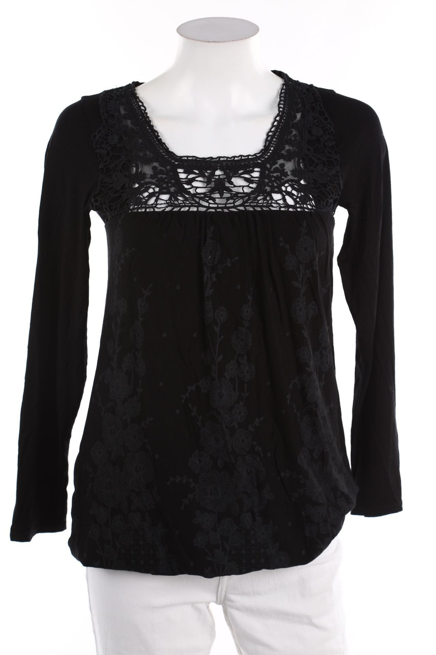 orsay - Longsleeve-Shirt mit Spitzen-Einsatz - S