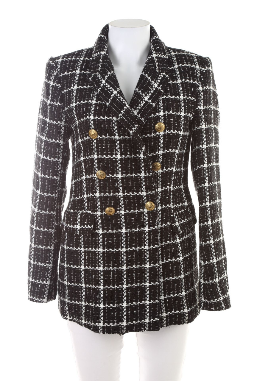 RESERVED - Karo-Blazer mit Glitzer - M