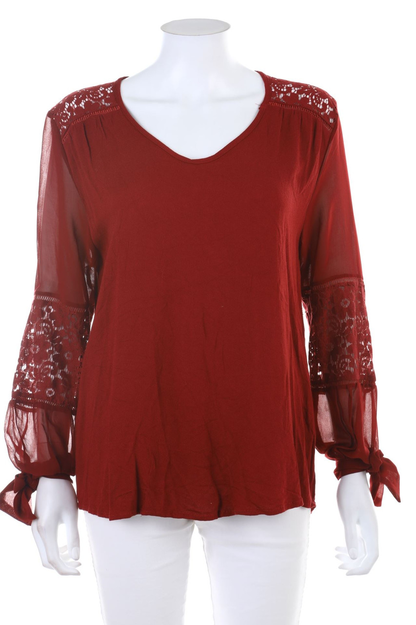 marée - Bluse mit Spitzen-Einsatz - M