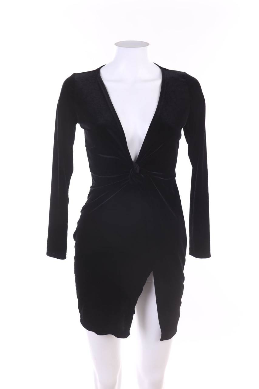 FASHION NOVA - Samt-Kleid mit Schlitz - S