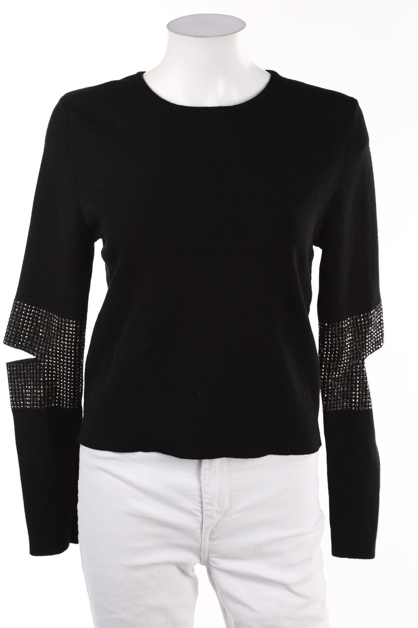 ZARA - Strick-Pullover mit Strass-Steinen - L