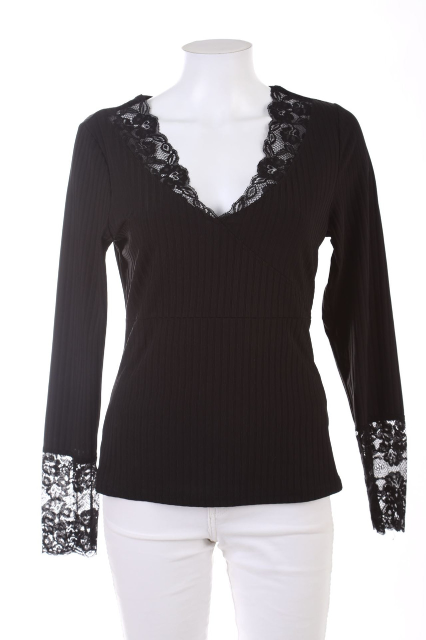SHEIN - Longsleeve-Shirt with Lace - XL