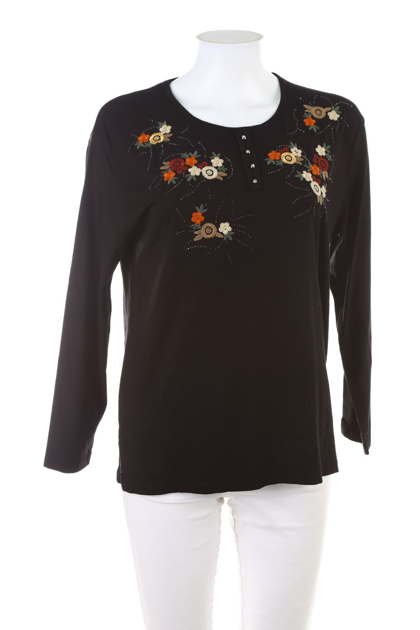 SECONDHAND - Longsleeve-Shirt mit Stickereien - L