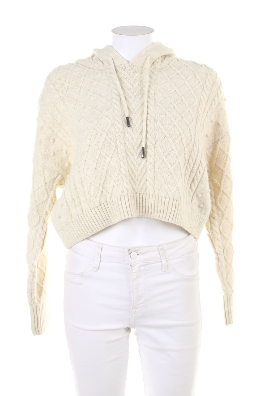 ONLY - Cropped-Strick-Pullover mit Kapuze - S