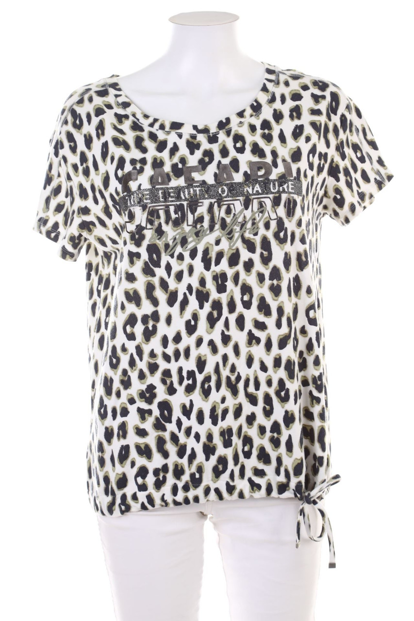 monari - Shortsleeve-Shirt with Leo Print - M