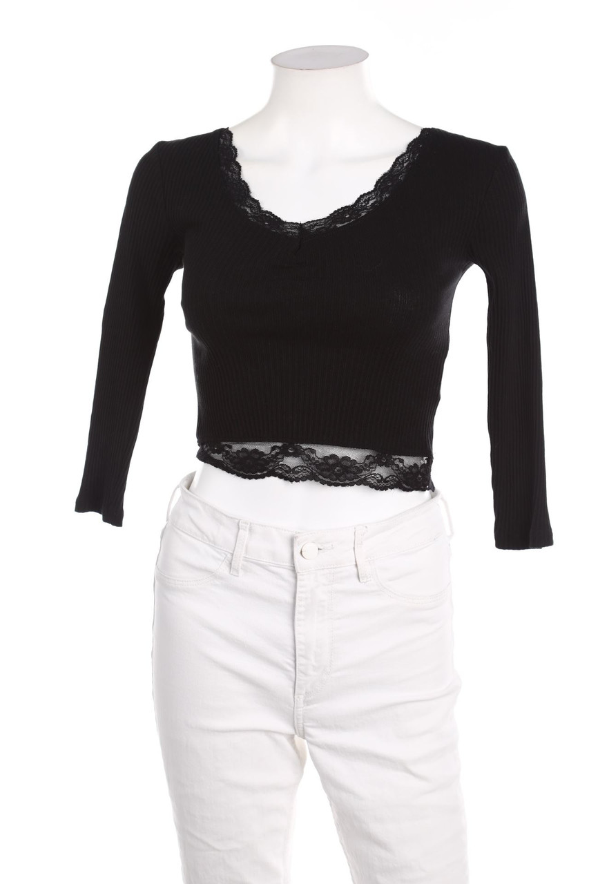 No Label - Longsleeve-Shirt with Lace - XS