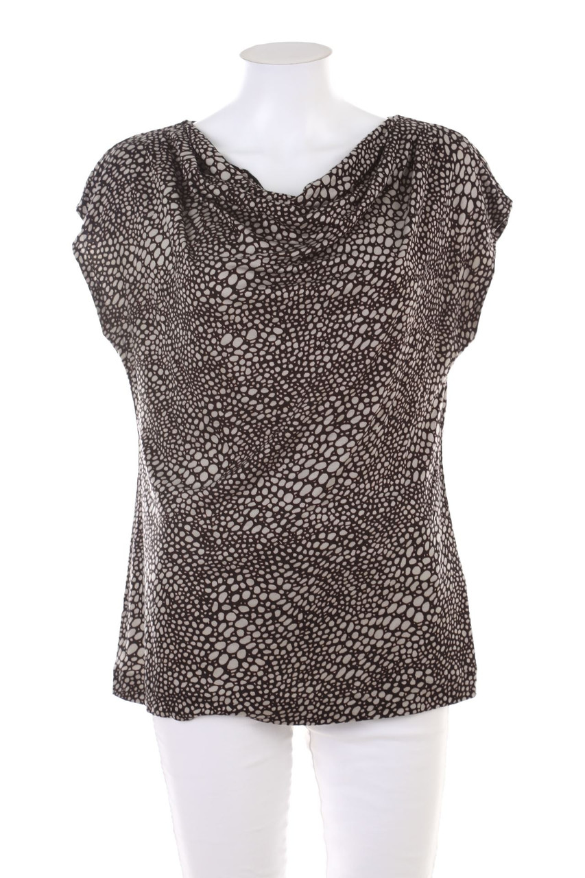 BOSS - Kurzarm-Bluse mit Leo-Print - M