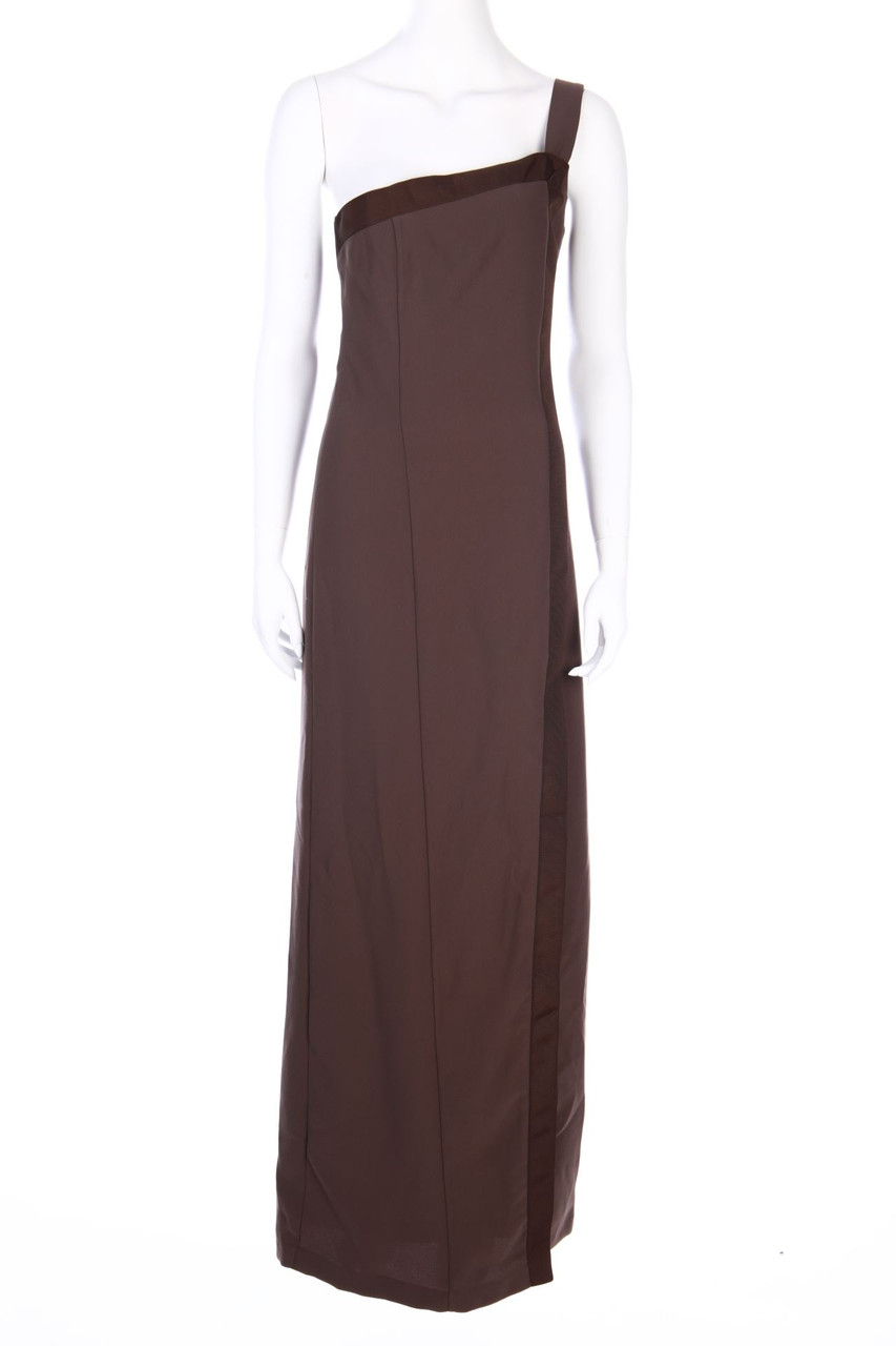 SIENNA - One shoulder-Maxi Dress with Zipper Closure - S