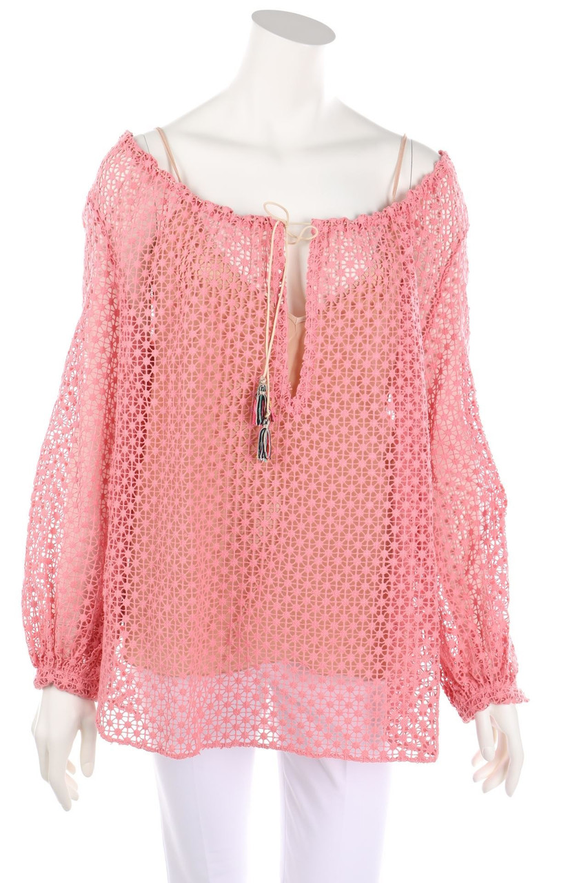 SUPER BLOND - Off-the-shoulder blouse, Lace with Silk - D 34