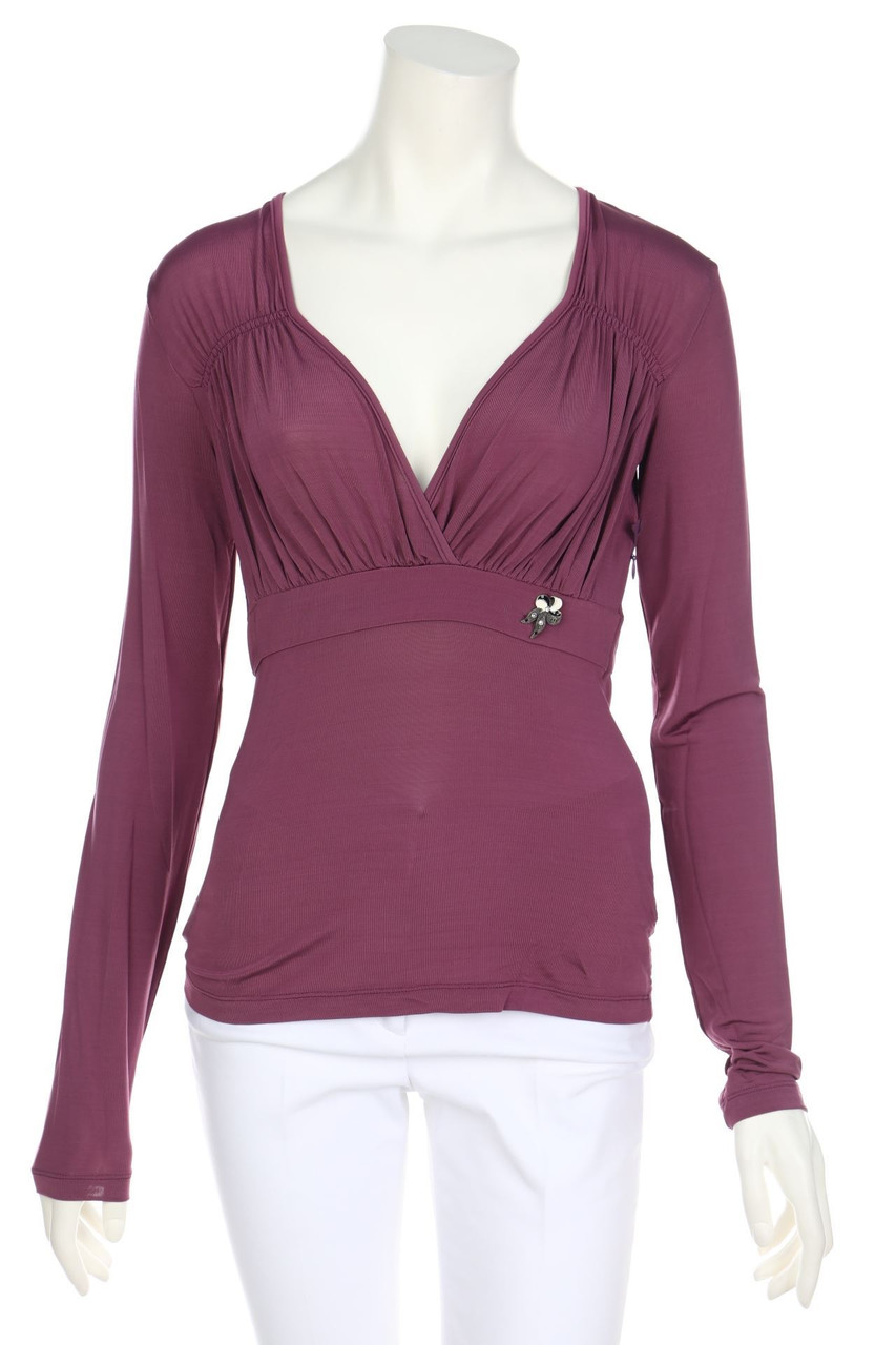 galliano - Blouse, Jersey with Wrap-Effect - S