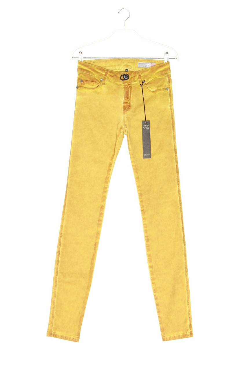 PLEIN SUD - Used Look Skinny-Jeans mit Logo-Applikation - W27