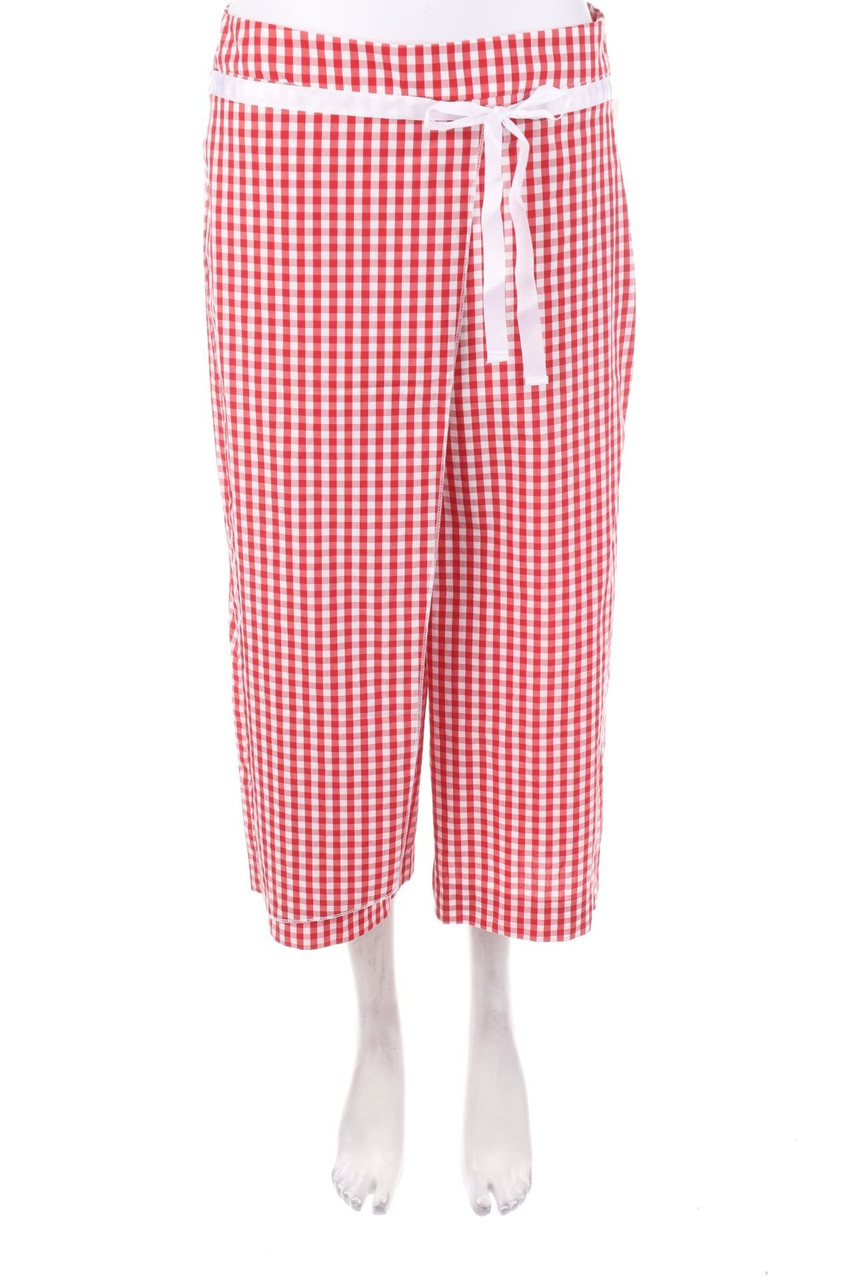 MIA SULIMAN - Checked Culotte Pants with Wrap-Effect - D 38