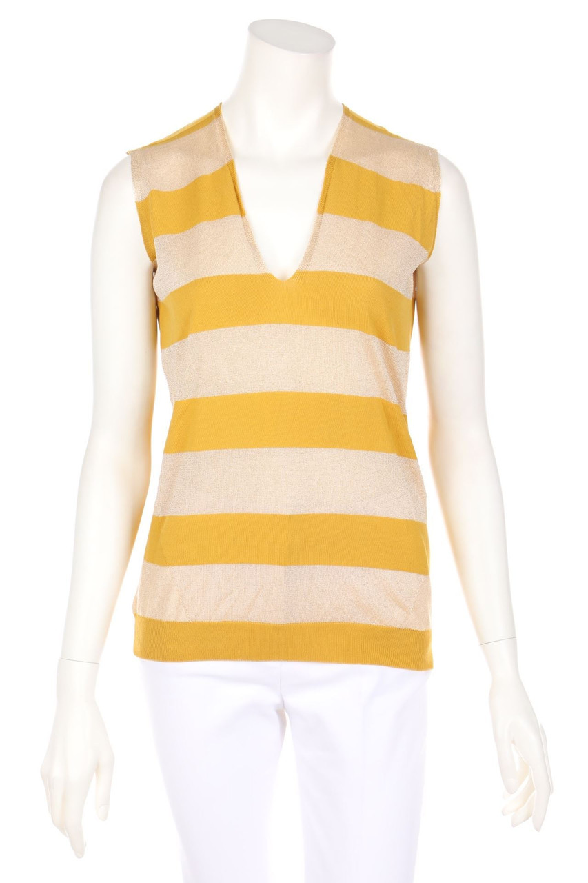 M.GRIFONI - Glitzer-Strick-Top mit Streifen - D 38