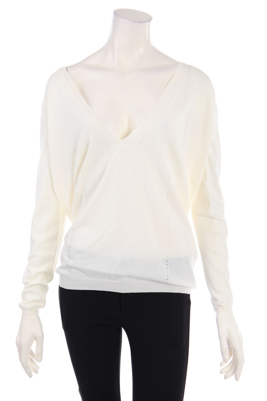 MALIPARMI - V-Neck Pullover with Deep Plunge Neckline - S