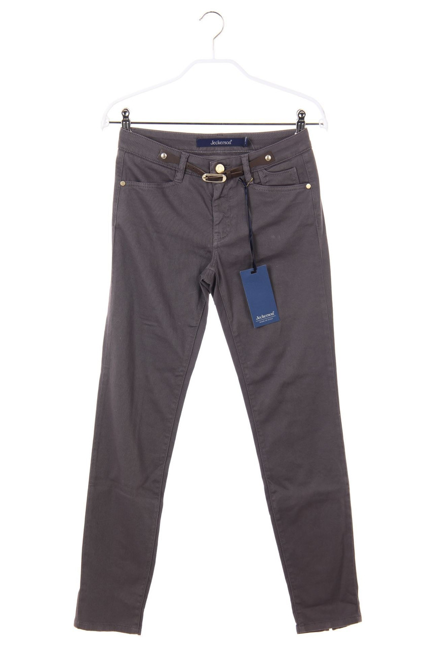 Jeckerson - Skinny Pants with Faux Leather Details - W26