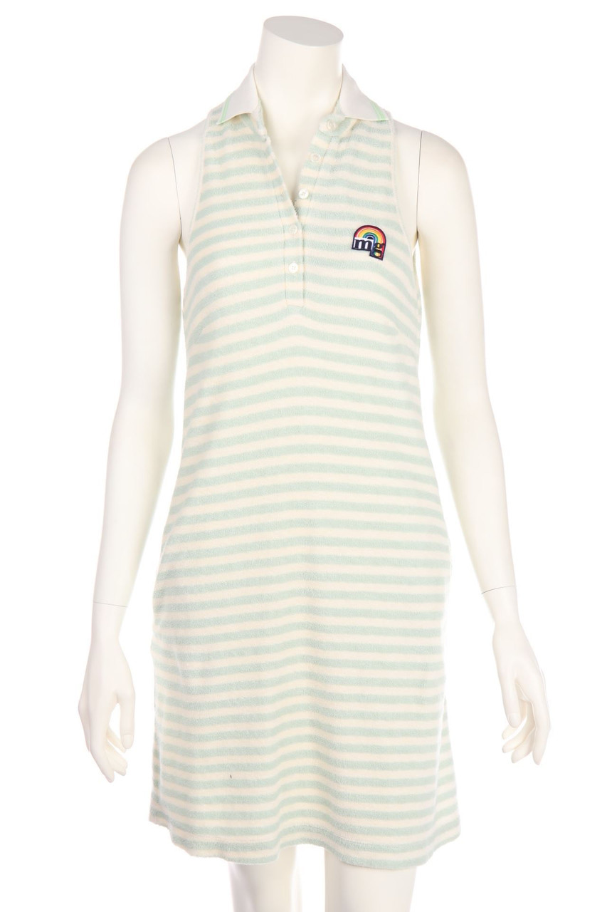 M.GRIFONI - Streifen-Kleid in A-Linie mit Logo-Patch - D 34